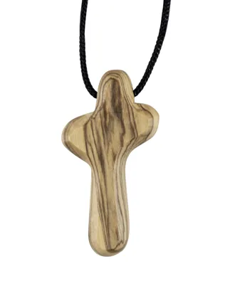Kreuz aus Olivenholz mit Kordel