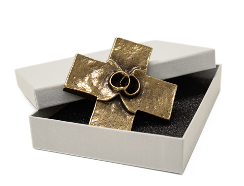 Preview: Kreuz Trauringe - Bronze