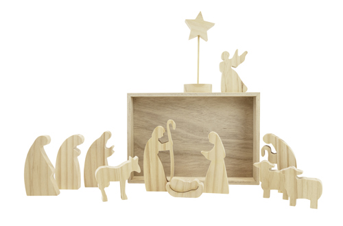 Preview: Krippenset aus Holz