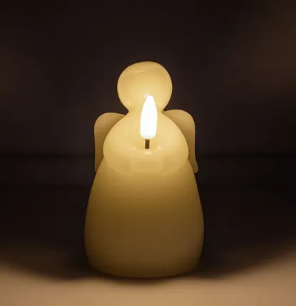 LED Engel Echtwachskerze