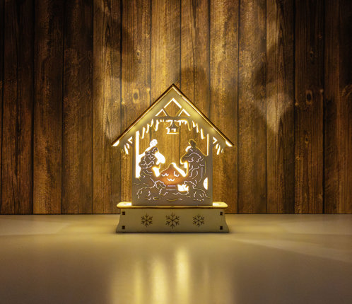 Preview: LED-Krippe Heilige Familie