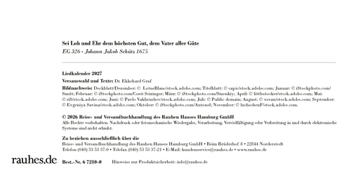 Preview: Liedkalender 2027