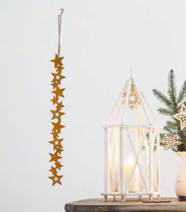 Preview: Metallgirlande aus rostroten Sternen