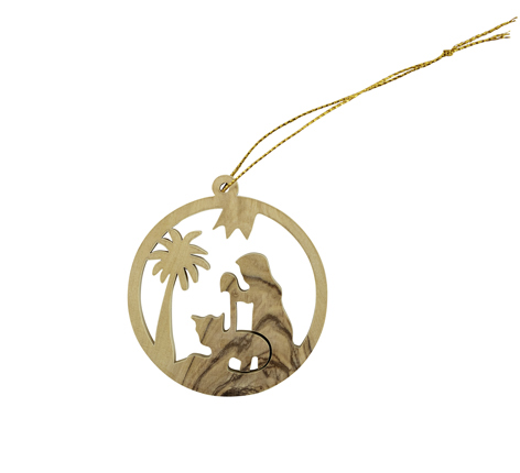 Preview: Olivenholzanhänger Hirten auf dem Feld