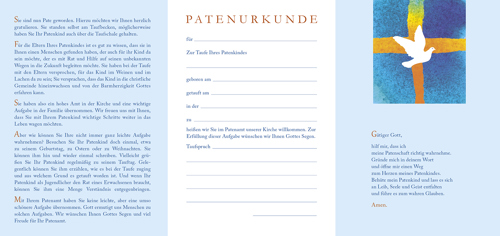 Preview: Patenbrief Motiv Taube (10 St.)