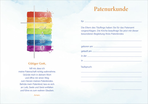 Preview: Patenurkunde Motiv Regenbogen (10 St.)