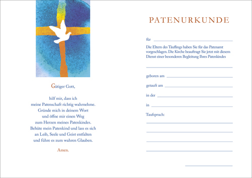 Preview: Patenurkunde Motiv Taube (10 St.)