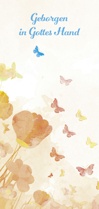 Preview: PC-Karte "Geborgen in Gottes Hand" (10 Stück) Motiv: Sternenkinder