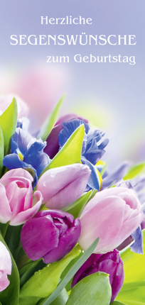 Preview: PC-Karte Herzl. Segensw. z. Geb.(10 St.) Motiv: Geburtstagsstrauß