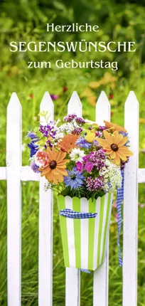 PC-Karte Herzliche Segenswünsche zum Geburtstag (10 St.) Motiv: Blumenstrauß
