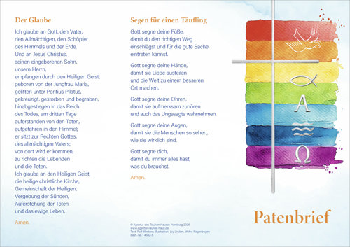 Preview: PC-Karte Patenbrief Motiv: Regenbogen (10 St.)