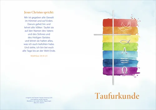 PC-Taufurkunde für Erwachsene (10 St.) Motiv Regenbogen