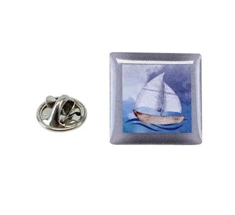 Pin Schiff, silber