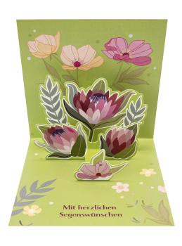 Preview: Pop-Up-Karte - Mit herzlichen Segenswünschen