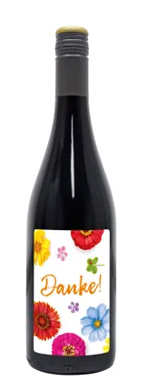 Rotwein mit Etikett Danke (10,53 EUR/Liter)