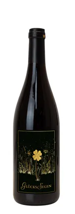 Rotwein mit Etikett GlücksSegen (10,00 EUR/Liter)