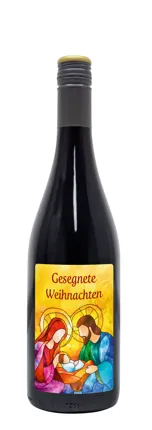 Rotwein mit Etikett Krippe (10,53 EUR/Liter)