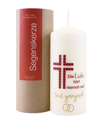 Preview: Segenskerze - Motiv: Kreuz