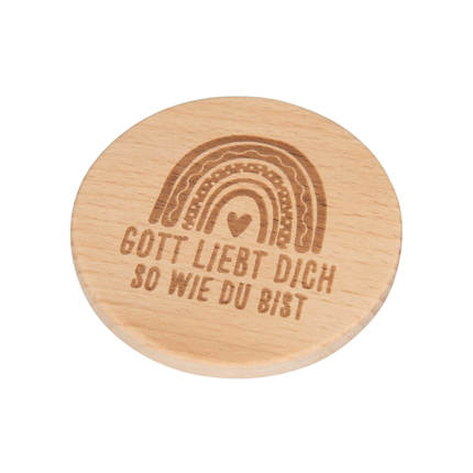 Preview: Taschenspiegel aus Holz "Regenbogen"