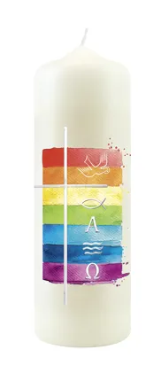 Taukfkerze Motiv Regenbogen