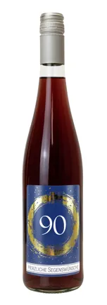 Traubensaft rot Bio mit Etikett 90. Geburtstag (9,20 EUR/Liter)