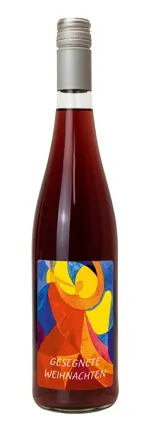 Traubensaft rot Bio mit Etikett "Gesegnete Weihnachten" (9,20 EUR/Liter)