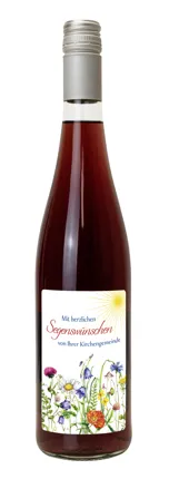 Traubensaft rot Bio mit Etikett Kirchengemeinde (9,20 EUR/Liter)