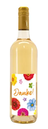 Weißwein mit Etikett Danke (10,53 EUR/Liter)