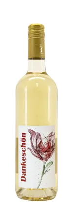 Weißwein mit Etikett Dankeschön (10,53 EUR/Liter)