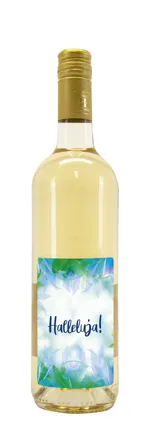 Weißwein mit Etikett "Halleluja" (10,53 EUR/Liter), Grauer Burgunder