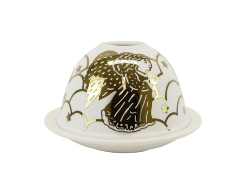 Preview: Windlicht Goldener Engel