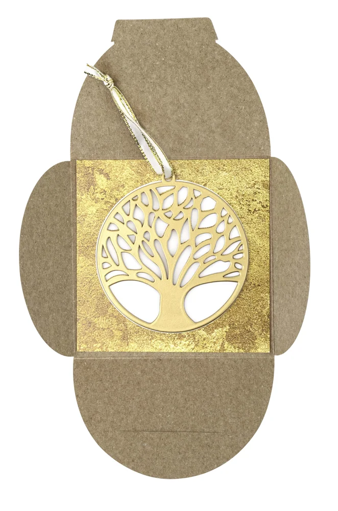 rauhe edition: Anhänger Lebensbaum Gold mit Geschenkverpackung