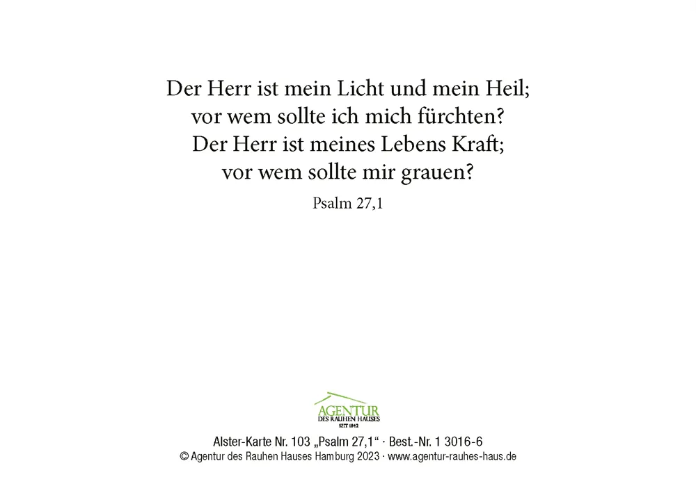 Alster-Karte Nr. 103 Psalm 27,1