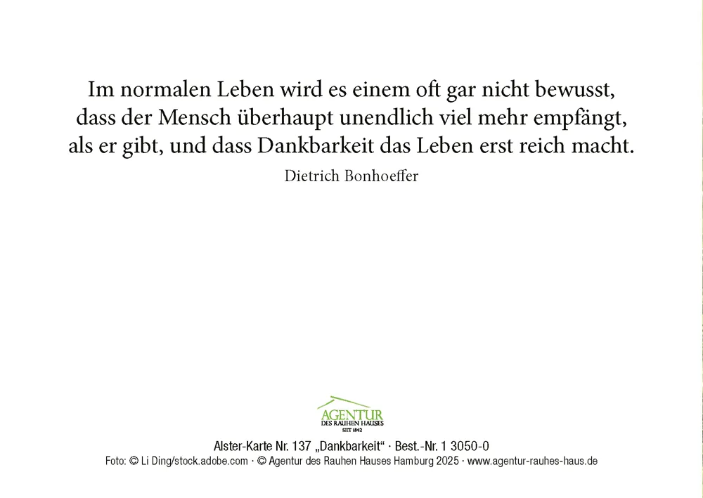 Alster-Karte Nr. 137: Dankbarkeit