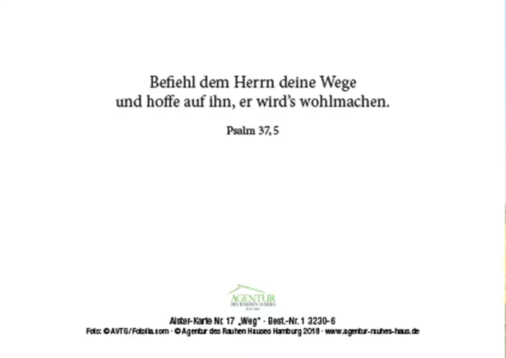 Alster-Karte Nr. 17: Weg Psalm 37,5