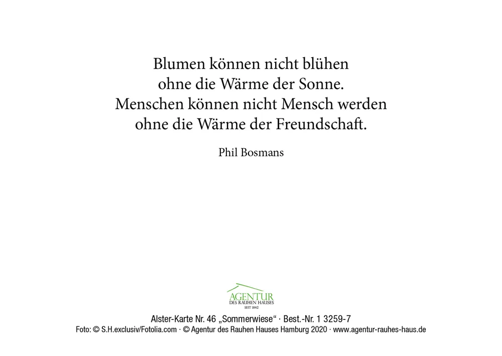 Alster-Karte Nr. 46: Sommerwiese mit Texteindruck