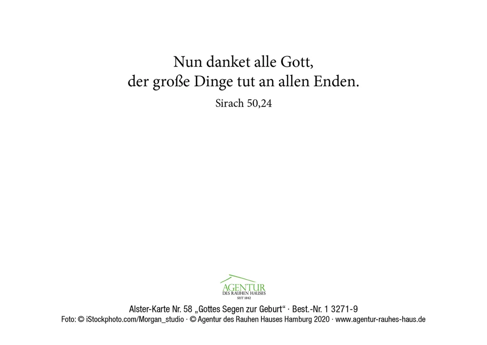 Alster-Karte Nr. 58: Gottes Segen zur Geburt