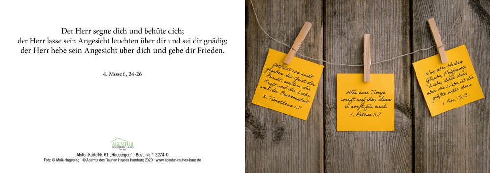 Alster-Karte Nr. 61: Haussegen mit Texteindruck Alster-Karte Nr. 61: Haussegen mit Texteindruck