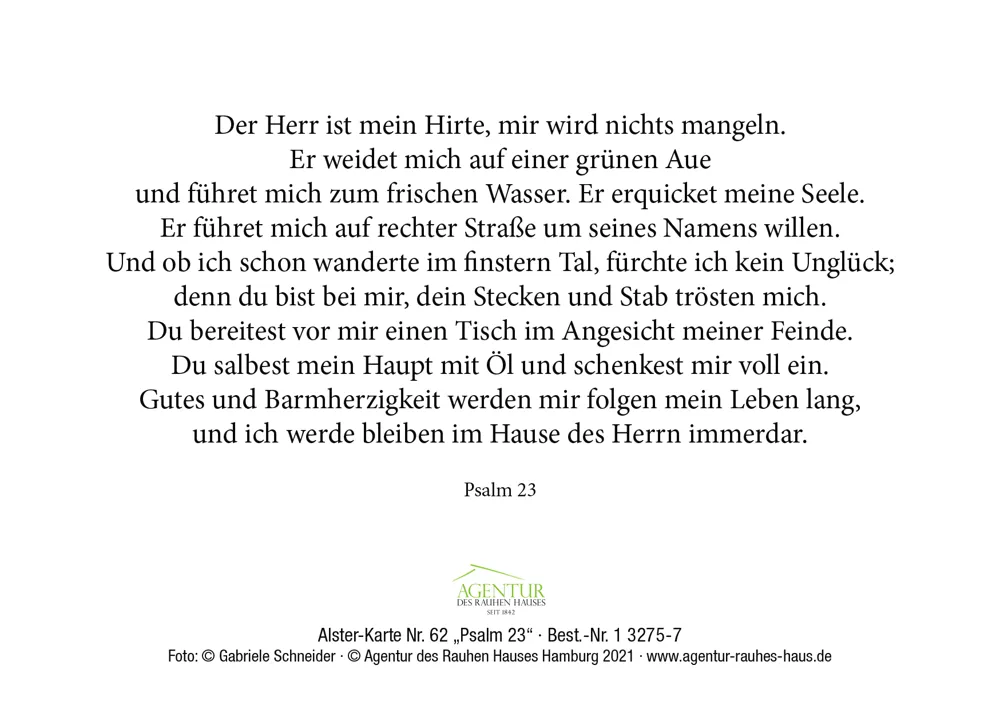 Alster-Karte Nr. 62: Psalm 23