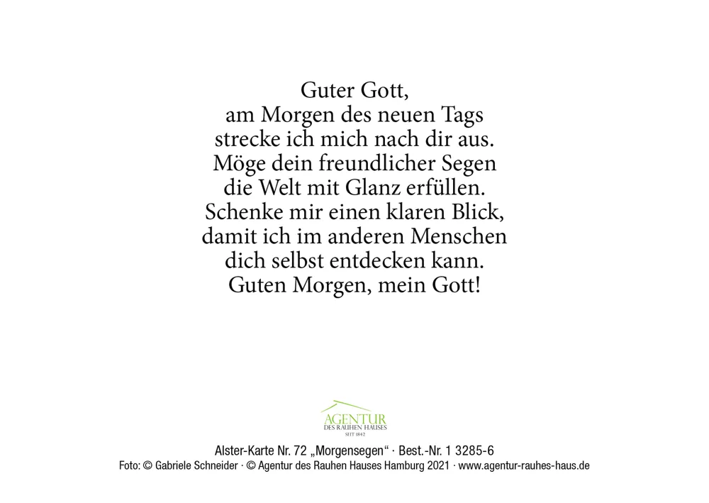 Alster-Karte Nr. 72: Morgensegen