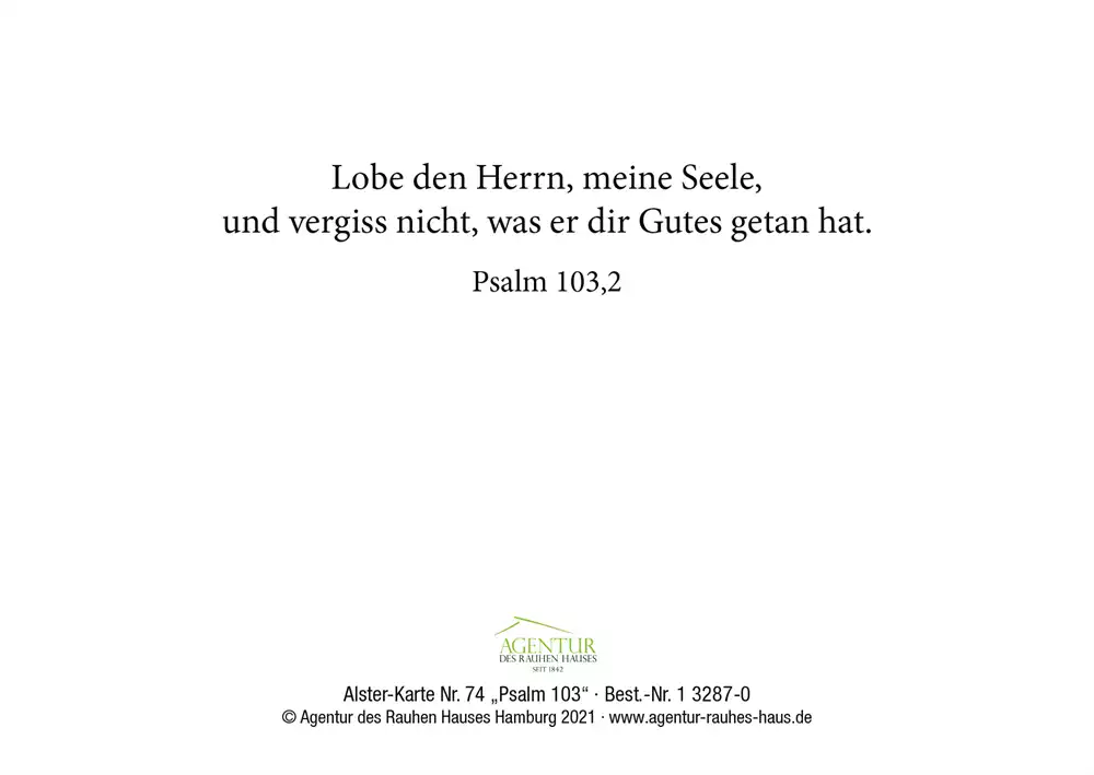 Alster-Karte Nr. 74: Psalm 103