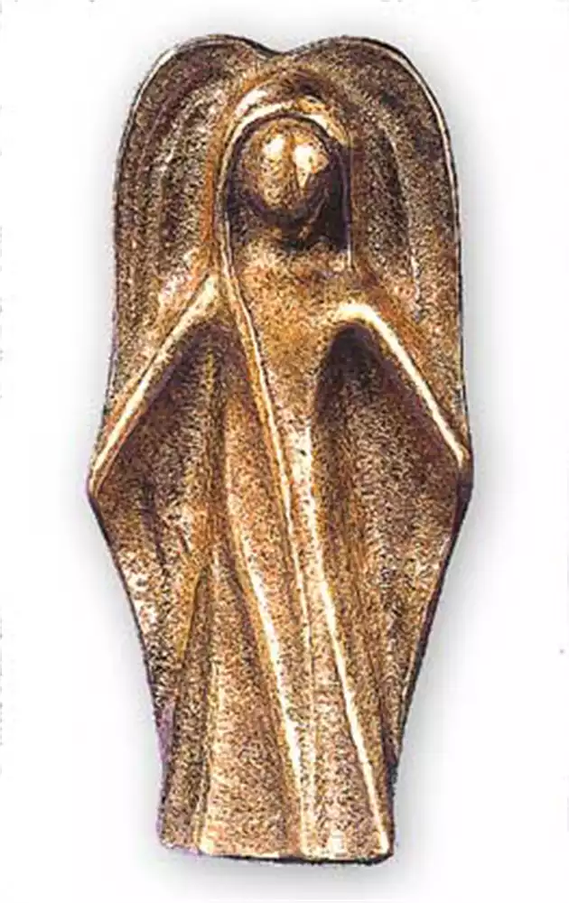 Bronze-Engel im Geschenkkarton mit Karte