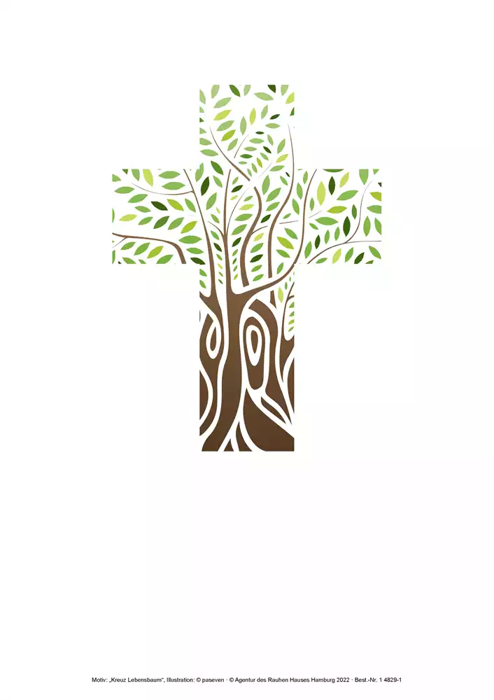 Einlegeblatt Kreuz Lebensbaum