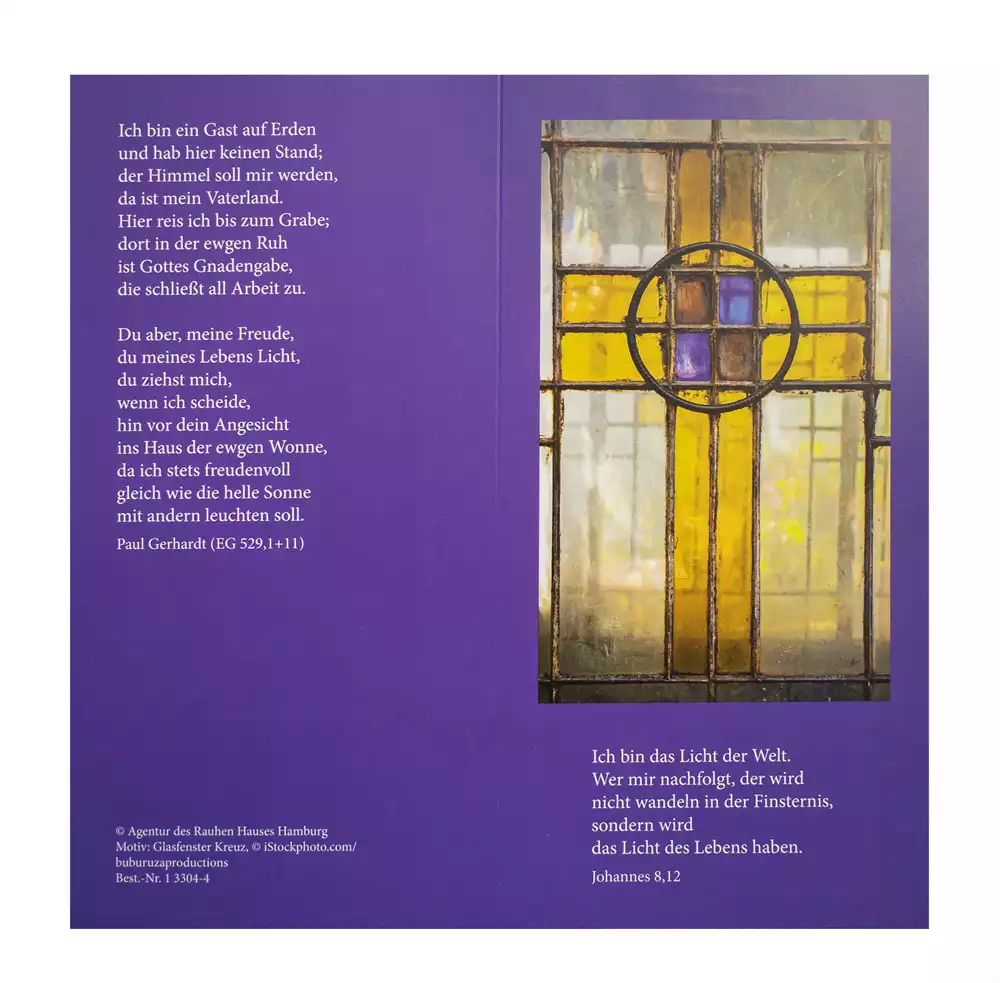 Ewigkeitskarte Glasfenster Kreuz(10 St.)