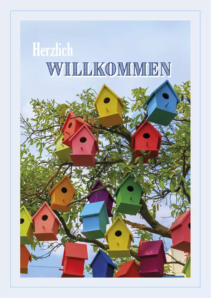 Faltkarte Herzlich willkommen (10 St.)