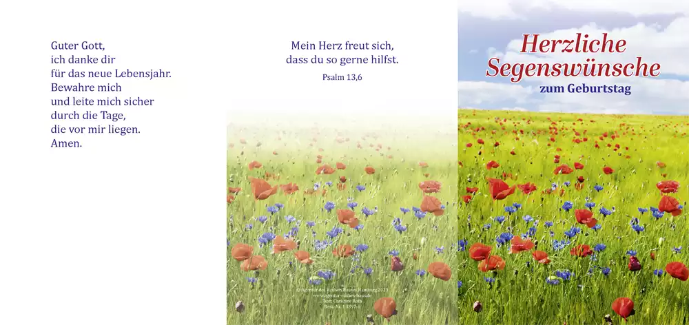 Faltkarte Herzliche Segenswünsche zum Geburtstag (10 St.)