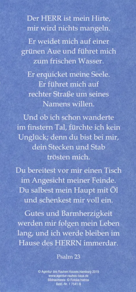 Fühlkarte "Psalm 23"