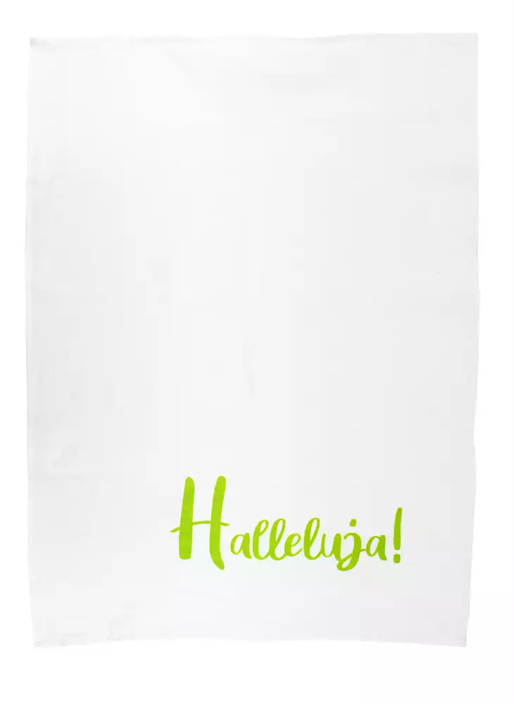 Geschirrhandtuch "Halleluja" mit Geschenkverpackung