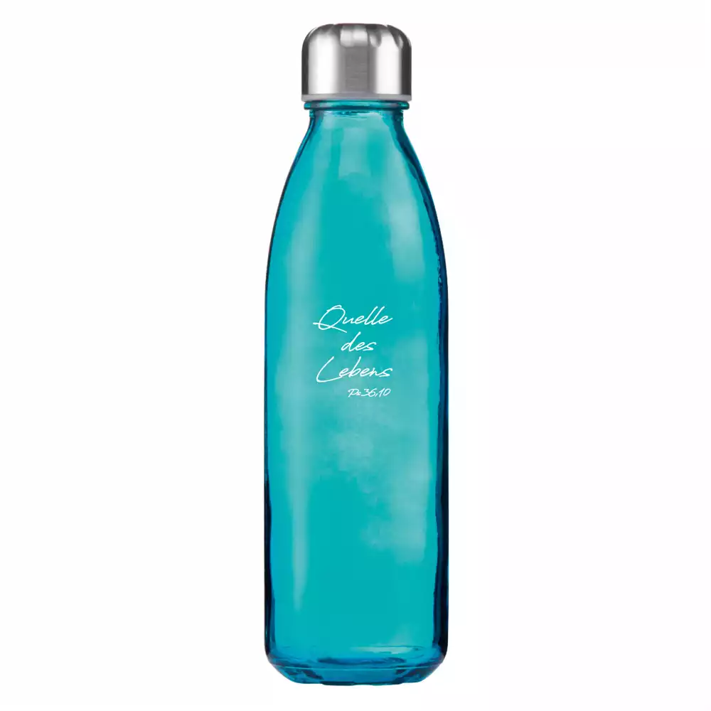 Glas-Trinkflasche Quelle blau