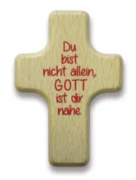 Handschmeichler "Kreuz" mit Text:  Du bist nicht allein ...